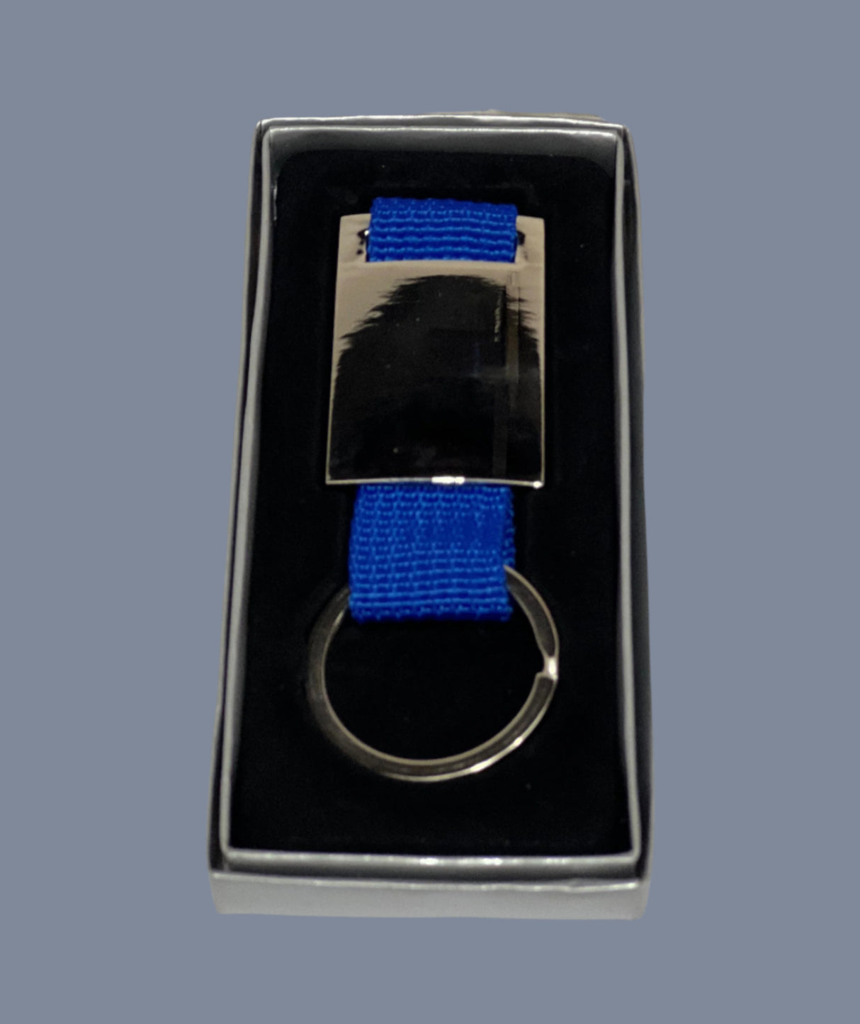 METAL KEYCHAI RECTANGLE SHAPE WITH BLUE STARQ