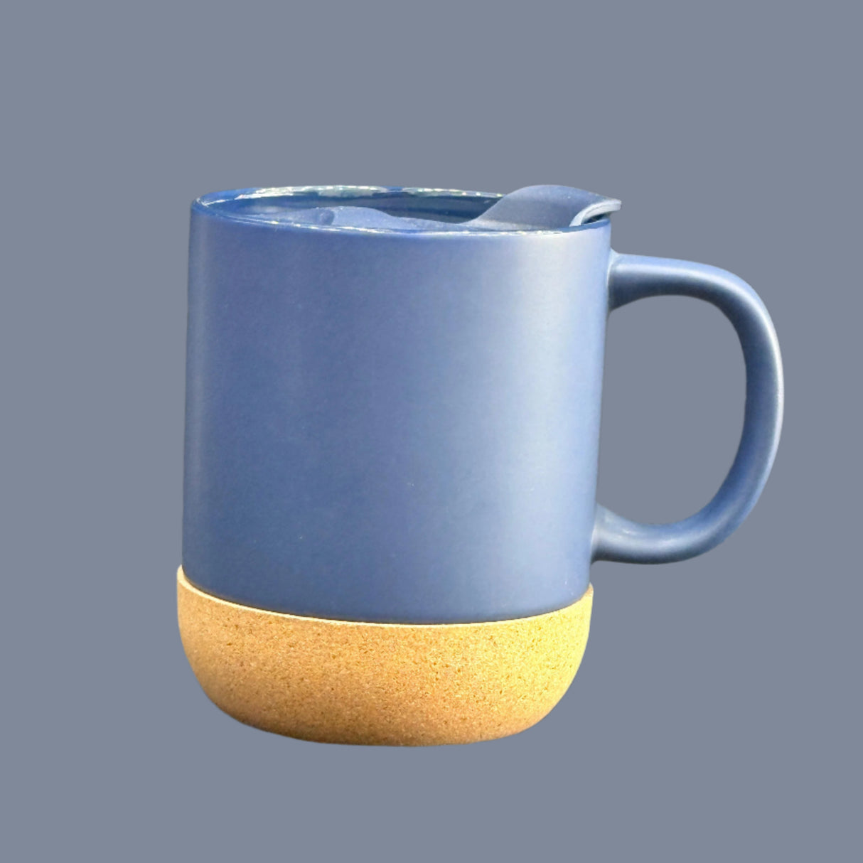 Fysis Ceramic Mug with Cork – Blue (HD 295) | Custom Logo Printing in Qatar | Raifa Print