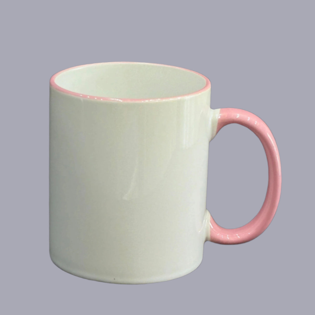 White Mug with Pink Handle – Custom Logo Printing | Raifa Print Qatar