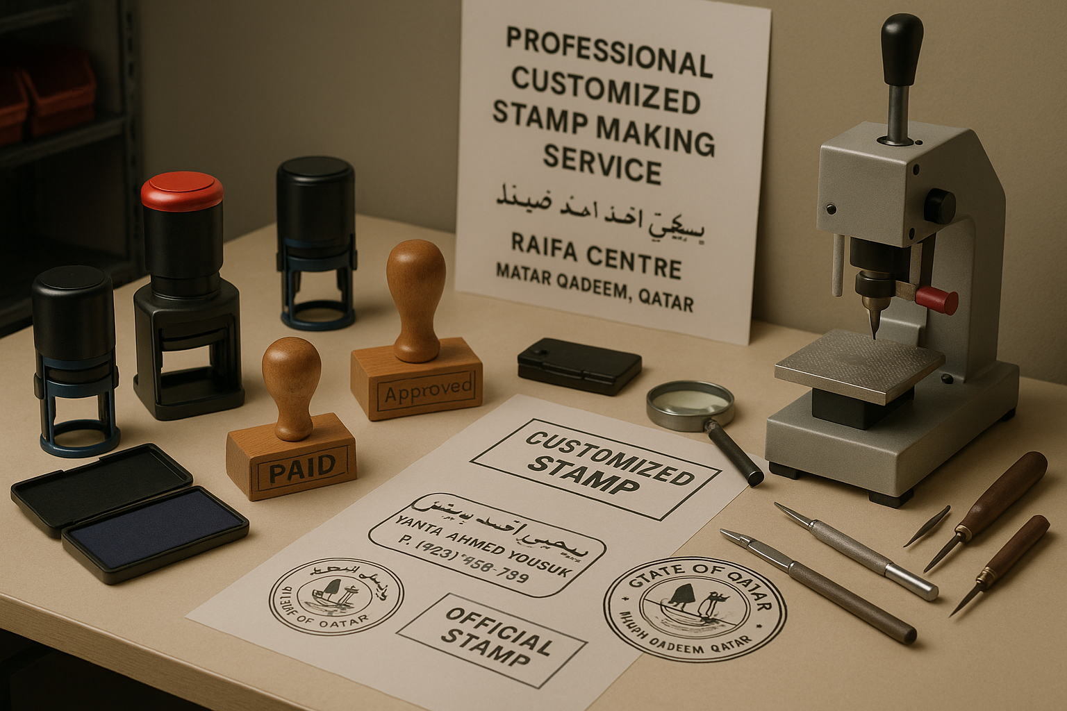 Customized Stamp Making in Old Airport (Matar Al Qadeem), Doha – Fast & Professional Service