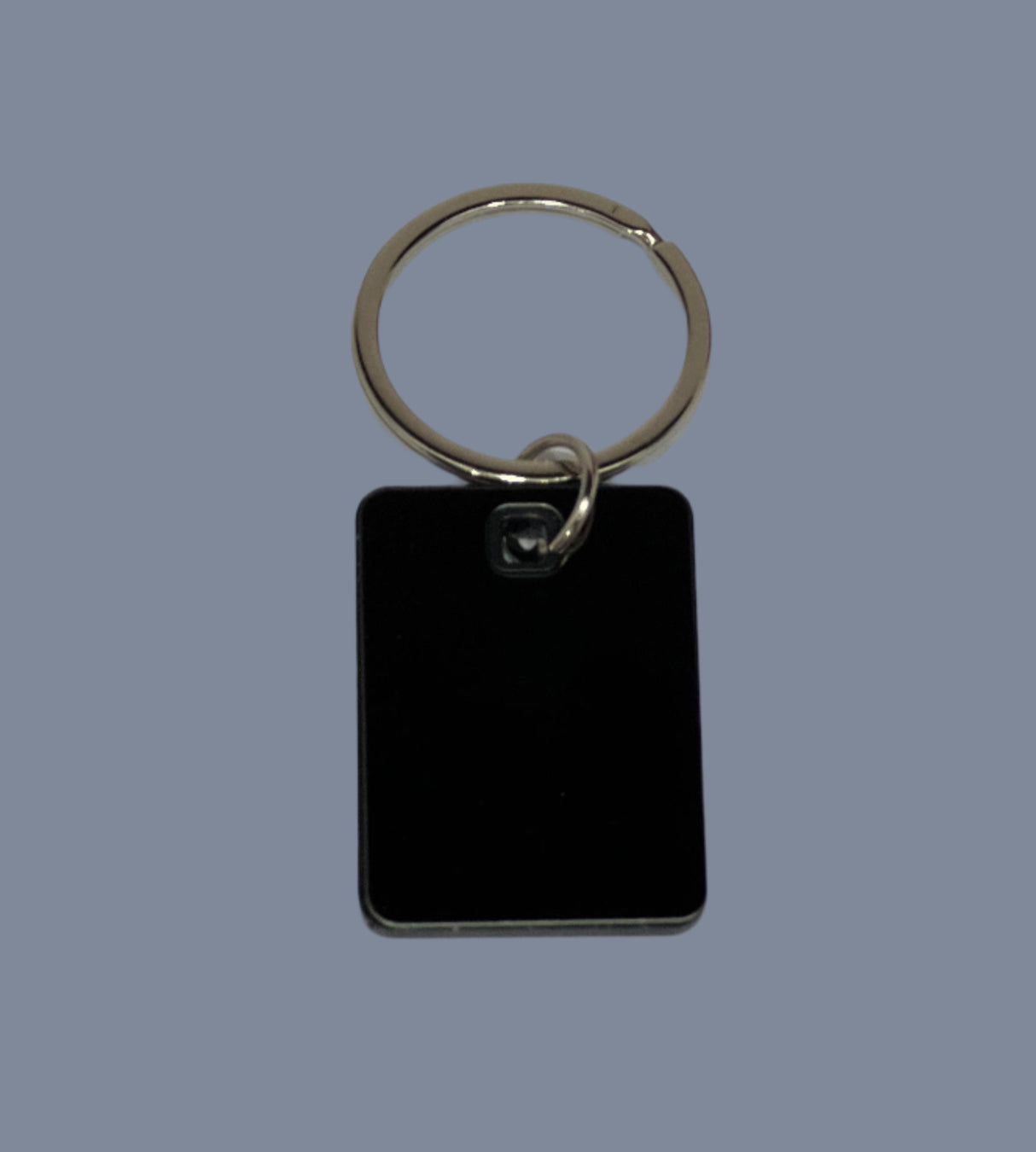 BLACK METAL KEYCHAIN WITH BLACK ABS PLASTIC