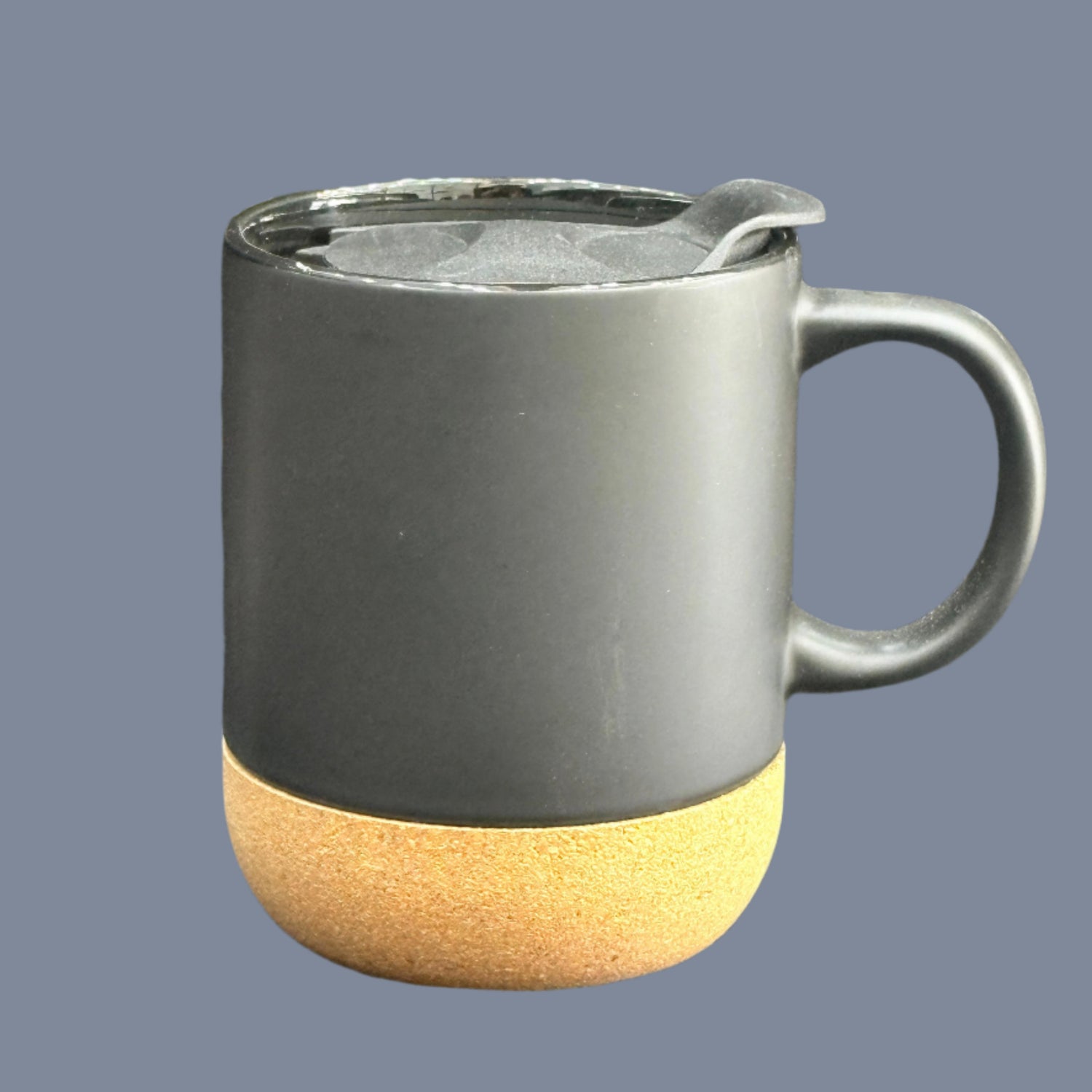 Ceramic Mug with Cork Bottom – Black (295 BK) | Custom Logo Printing in Qatar | Raifa Print