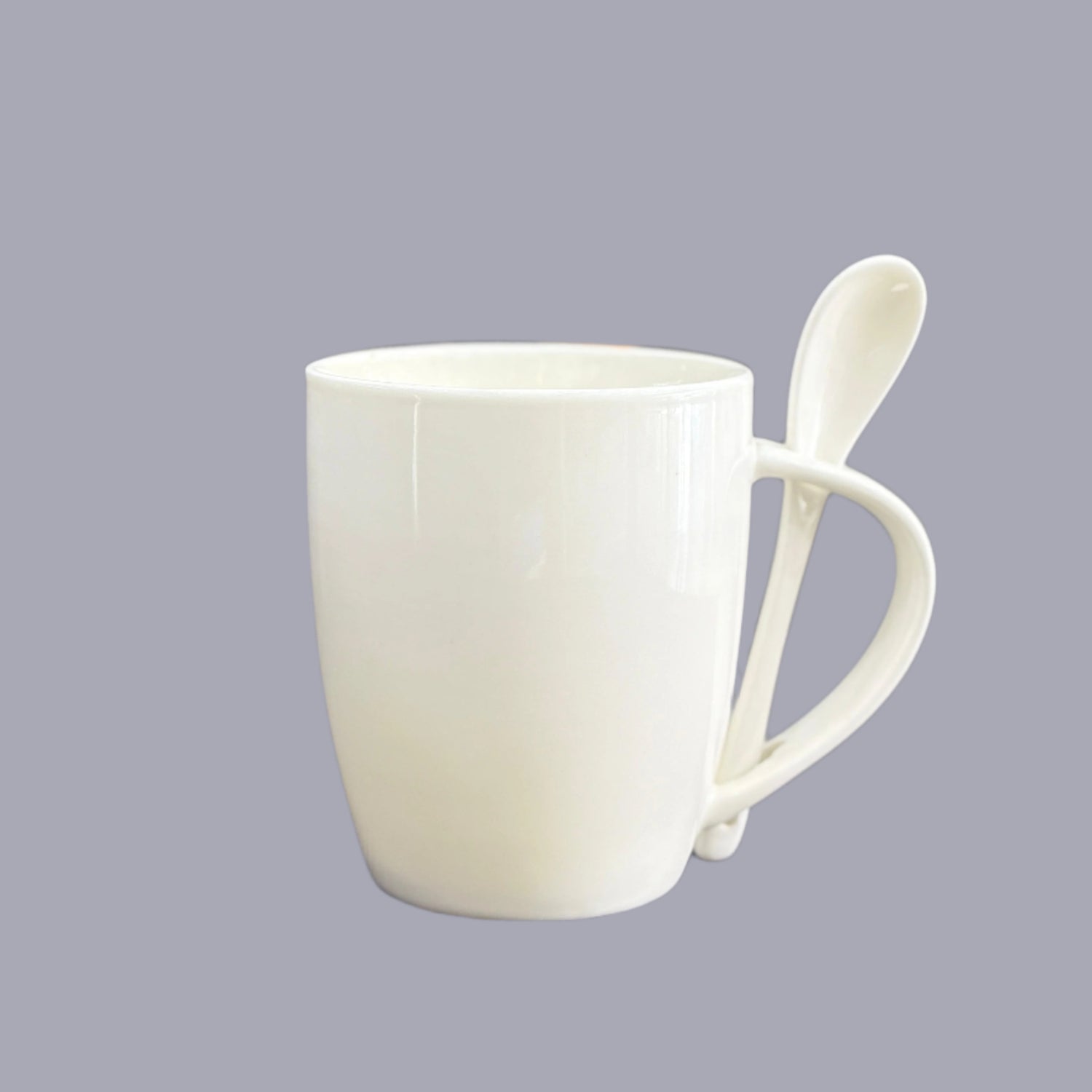 Mug with Spoon – White | Custom Logo Printing in Qatar | Raifa Print