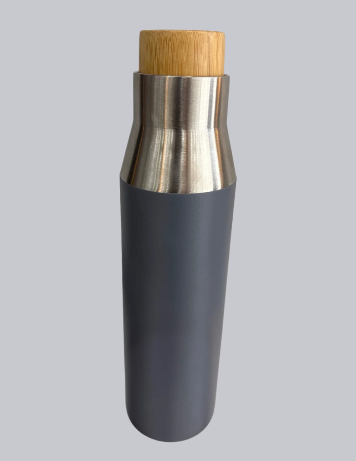 Quench Vacuum Grey Bottle with Bamboo Lid (HD 429) – Custom Logo Printing | Raifa Print Qatar