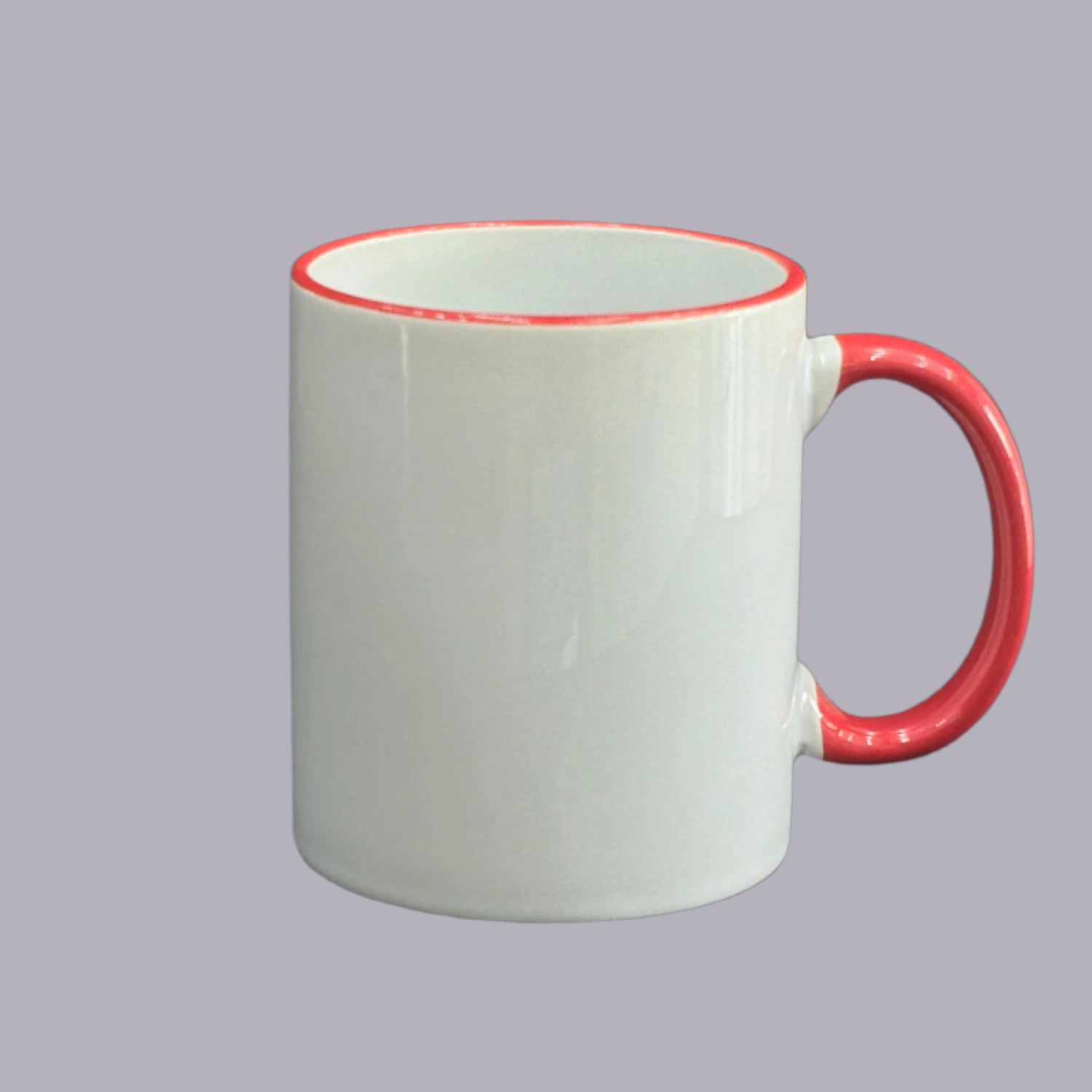 White Mug with Red Handle – Custom Logo Printing | Raifa Print Qatar